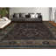 Wool Oriental Area Rug in Dark Brown/Wheat
