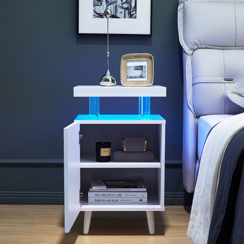 Table de chevet Jumari, Blanc