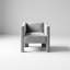 Fauteuil d'appoint moderne avec accoudoirs fermés et revêtement en chenille