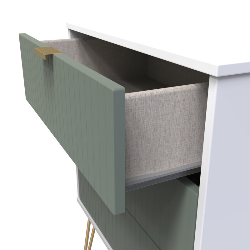 Beranda 3 Drawer Chest (Ready Assembled), Reed Green/White
