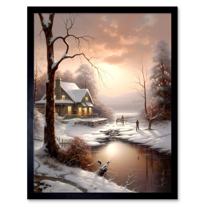 Merrian Winter Cottage - Single Picture Frame Print