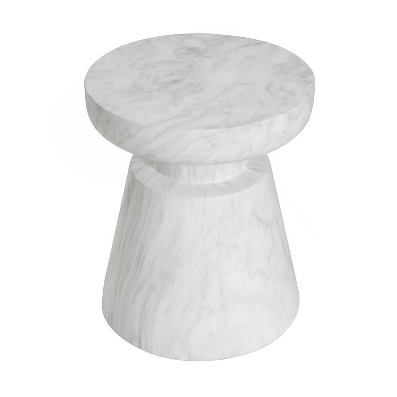 Outdoor Ponti Travertine Side Table With Lightweight Concrete Build And Versatile Indoor-Outdoor Use.