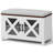 Farmhouse 27.5"x13.8" Small Shoe Storage Bench with Cushion, Wood Entryway Bench with Adjustable Shelves & Hidden Storage for Small Spaces, Hallway, or Mudroom