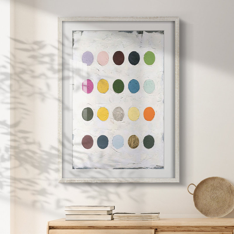 Chroma Dots II - Imprimé encadré, H 25,5 po x l 17,5 po, Blanc