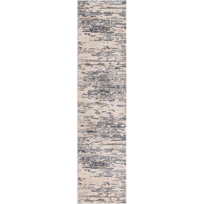 Tapis contemporain Araceli couleur chameau, Tapis de couloir 2 pi x 8 pi