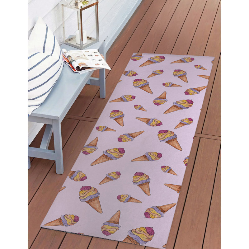 Summer Ice Cream Outdoor Rug, Runner 2'6" x 8'