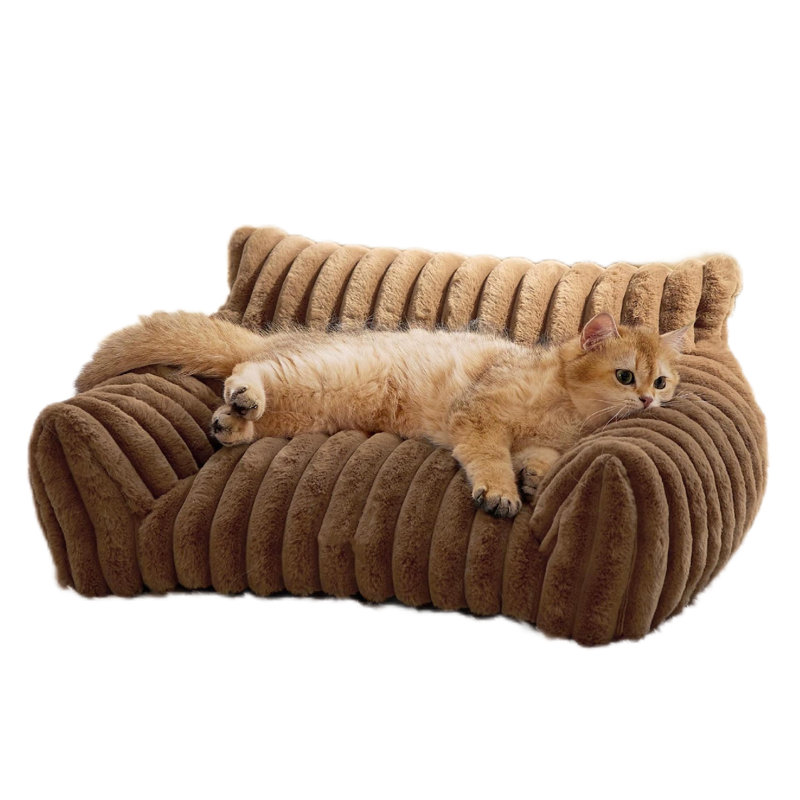 Nid de coussin pour chien Furry, Brun