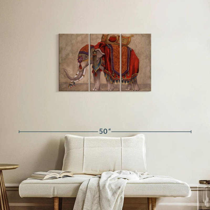 Brampt Ceremonial Elephants I, 20" H x 33" W