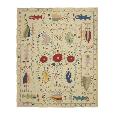 Rug & Kilim's Suzani Style Kilim With Polychromatic Tribal Patterns