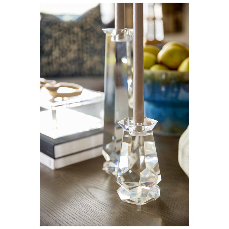 Faceted Candlestick, 6.5" H x 3.75" W x 3.75" D