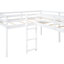 Lit mezzanine simple en L blanc avec glissade - espace de chambre supplémentaire, stable et pratique