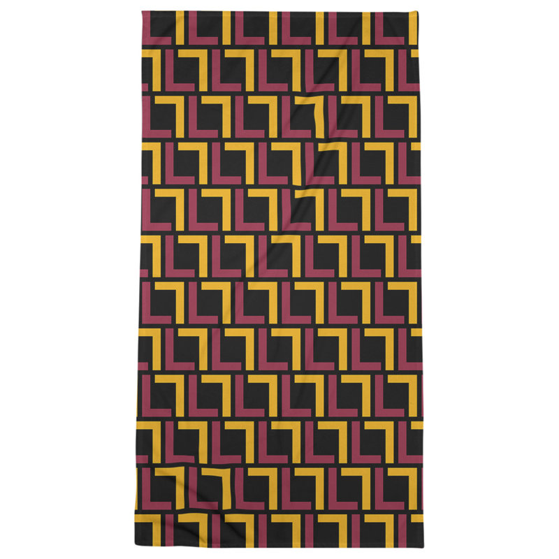Bath Towel, Black/Red/Yellow