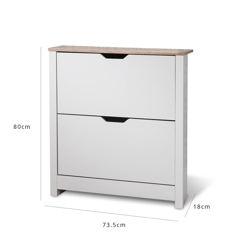 Suseela 8 Pair Shoe Storage, Grey/Brown, 80cm H x 73.5cm W x 18cm D