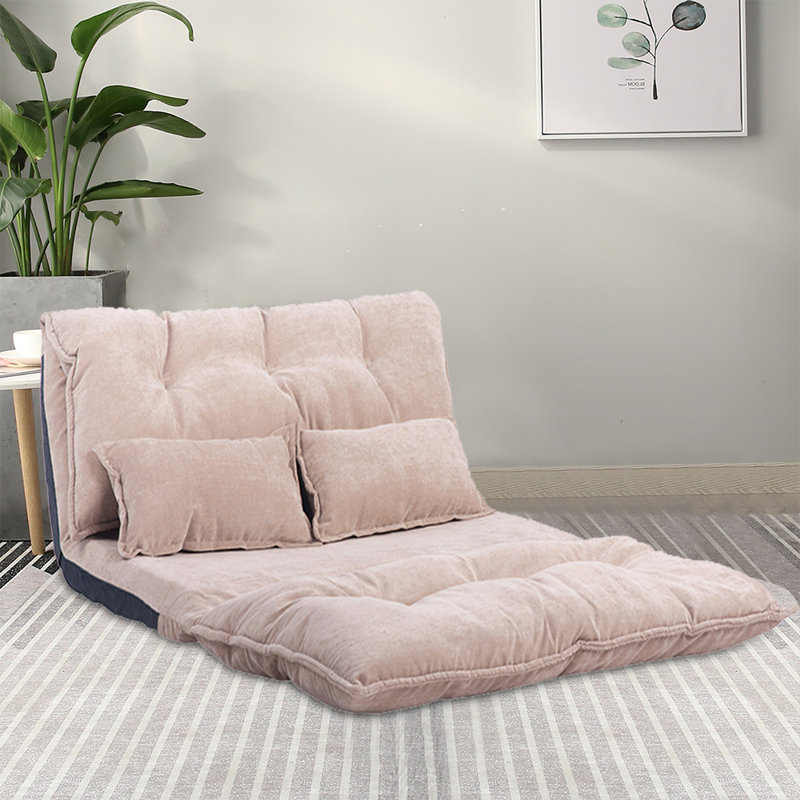 Trule Adjustable Headrest and Foldable Floor Game Chair, Beige