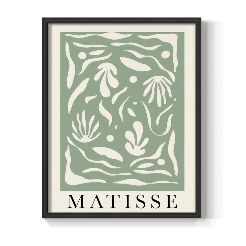 Matisse CL XXXIV, reproduction encadrée - bois massif, H 28 po x l 22 po, Noir