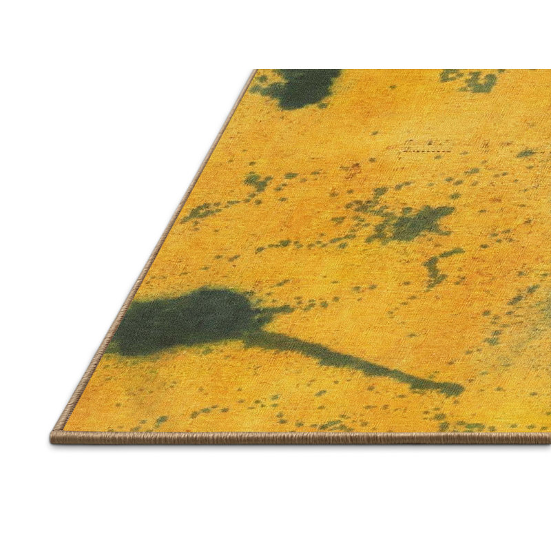 Tapis décoratif multicolore à motif abstrait, Rectangle 5 pi x 7 pi
