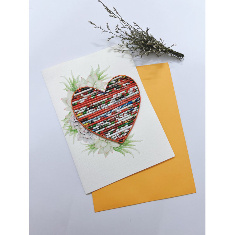 Love Heart Print Card, Greetings Cards Delivered