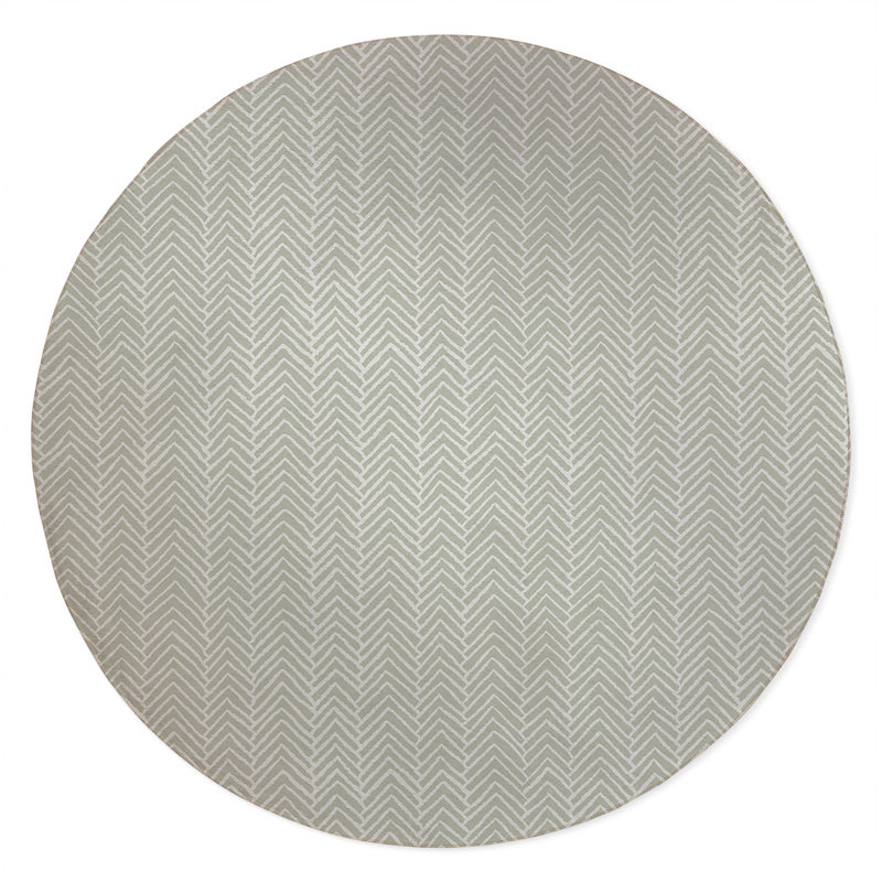 Chevron Block Non-Slip Outdoor Rug, Round 5'