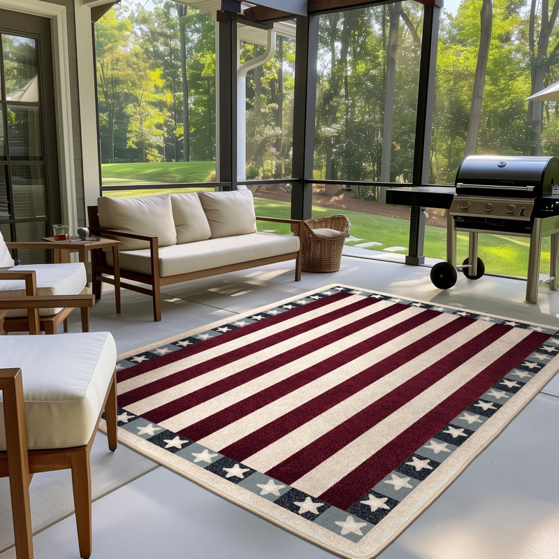 Tapis à rayures Leksi, Rectangle 5 pi 4 po x 7 pi 8 po