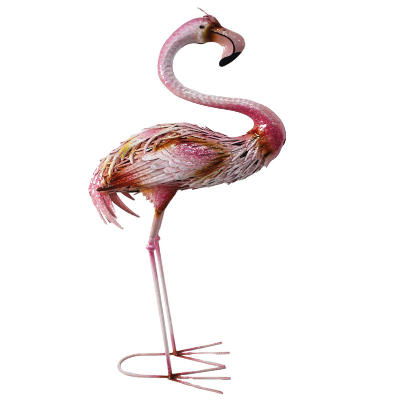 Statue de jardin extérieur flamant rose