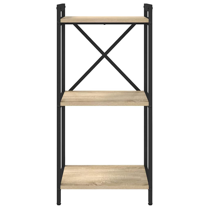 Steel Bookcase, Beige, (3 Shelves) 83cm H x 40cm W x 30cm D
