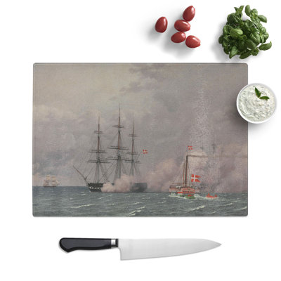 The Harbour of Copenhagen by Christoffer Wilhelm Eckersberg Chopping Board