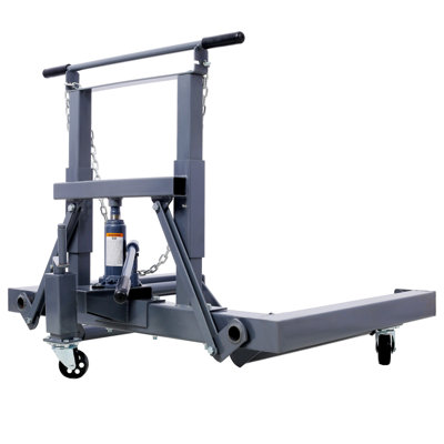 Adjustable Height Dual Wheel Dolly with Built-In Jack, 1,500 lb. Capacity, Steel Construction
