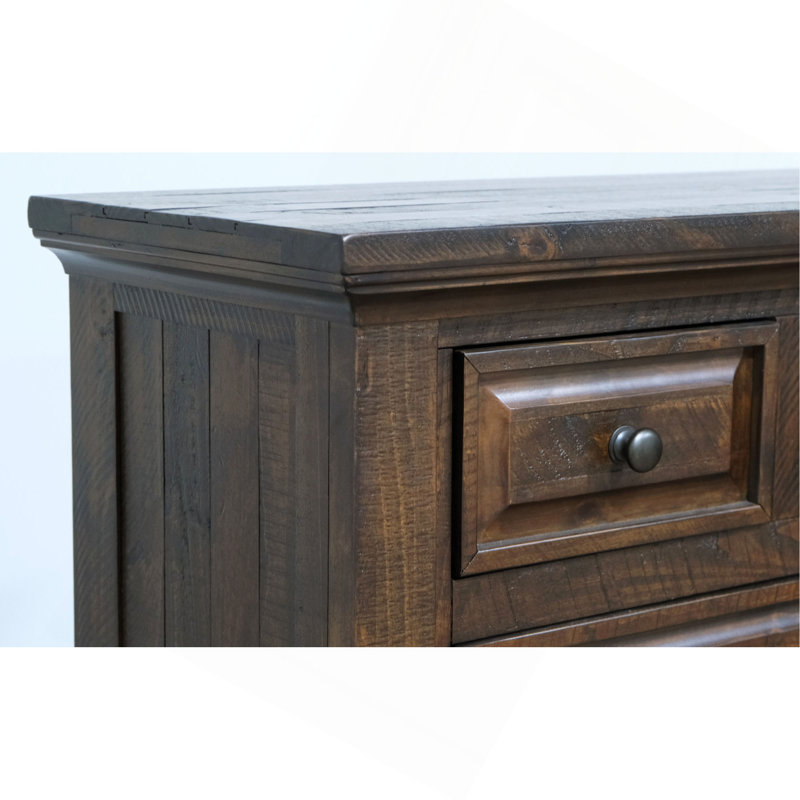 Commode et commode à tiroirs rétro noyer foncé - grande armoire de rangement pour chambre à coucher / salon