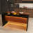 Modern Kitchen Island With Marble-Look Surface, LED Lights, And Grille Design For Stylish And Functional Dining And Living Spaces