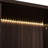 Tempered Glass Led Cabinet. Modern Minimalist For Study Room. Metal Legs, Construction. 4 Adjustable Shelves, 2 Drawers, Black + Dark Walnut Display Cabinet With Led. Style .-181305008
