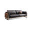 Coussin de canapé standard en similicuir noir-1400018952