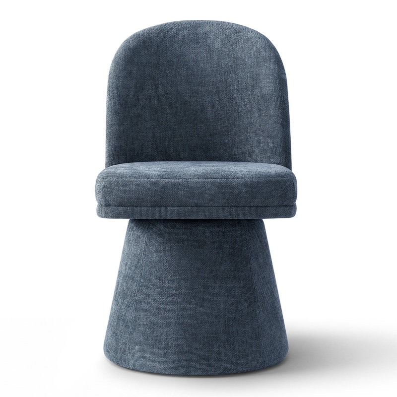 Fauteuil pivotant rembourré en tissu, Blue