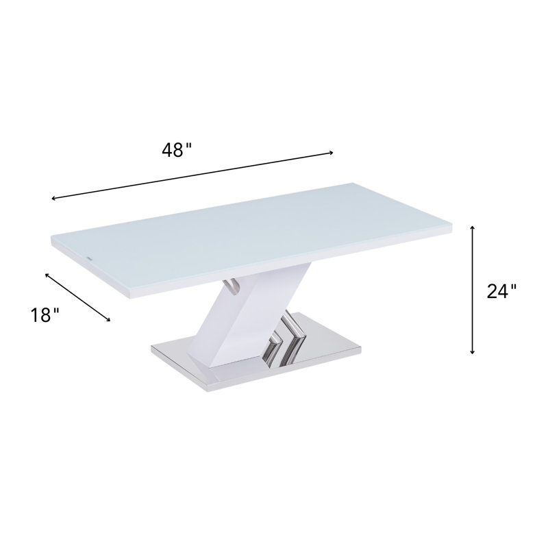 Kaylianne Glass Top Single Coffee Table, 18" H x 24" L x 48" W