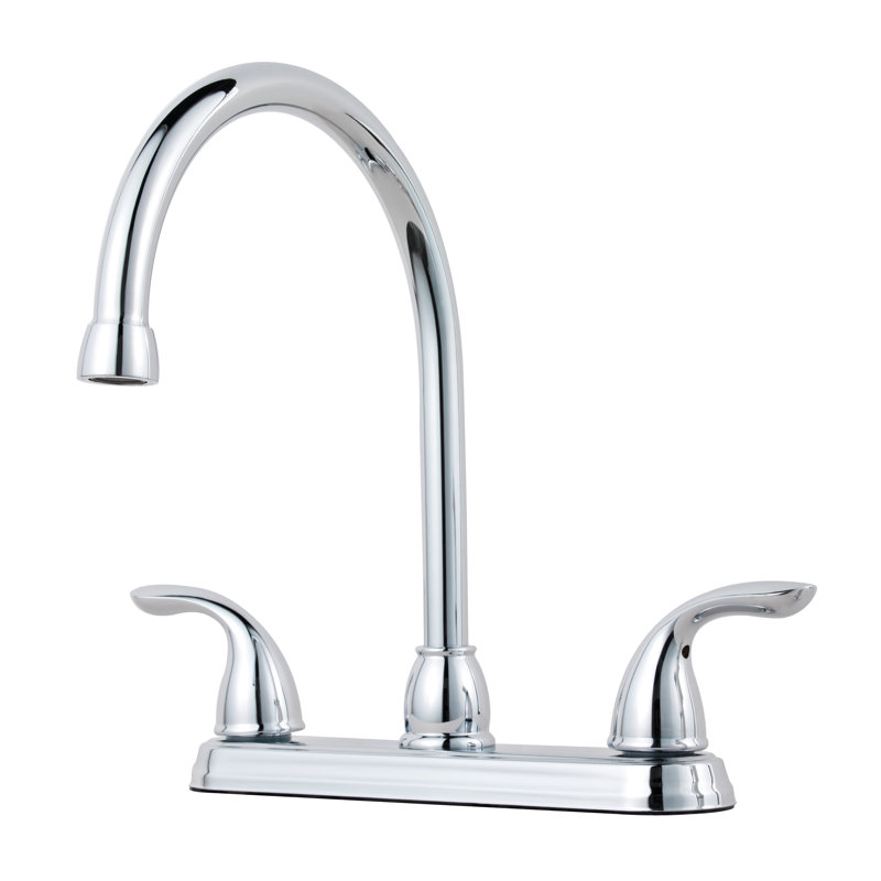 Double Handle Kitchen Faucet, Polished Chrome