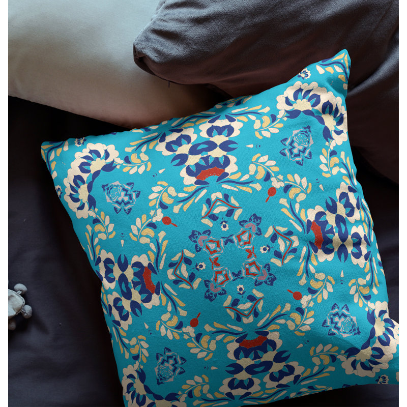Housse et insert d'oreiller carré, 18 po x 18 po, Bleu / bleu marine