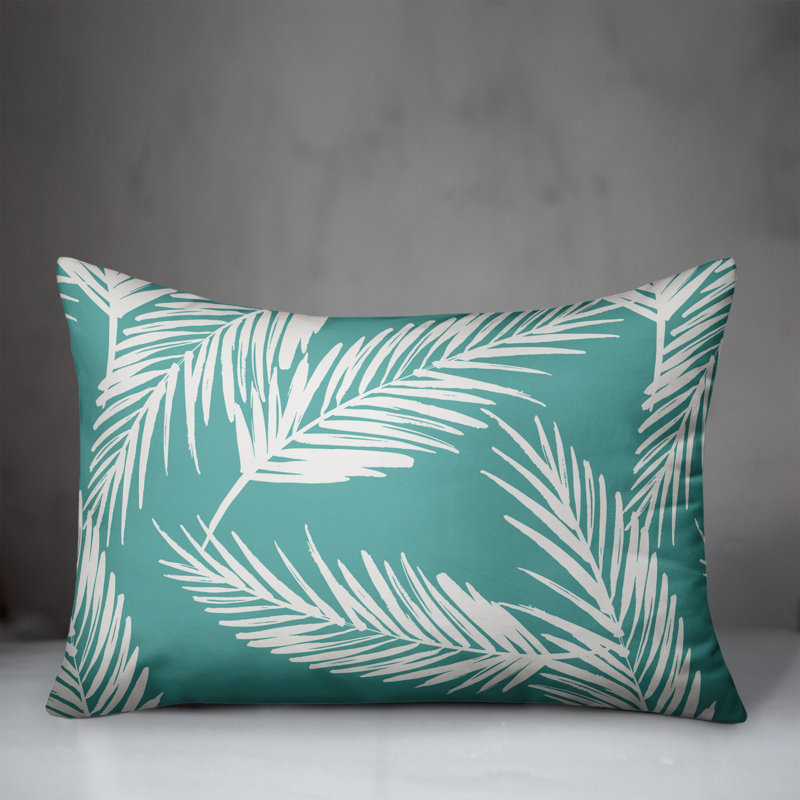 Nature Palm Rectangular Pillow Cover & Insert, Teal