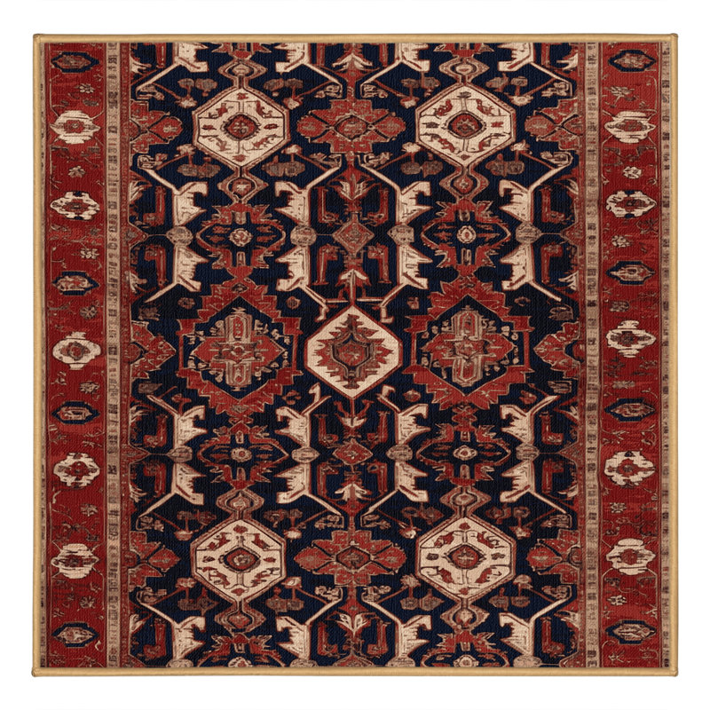 Machine Washable Persian Brown Area Rug, Square 6'