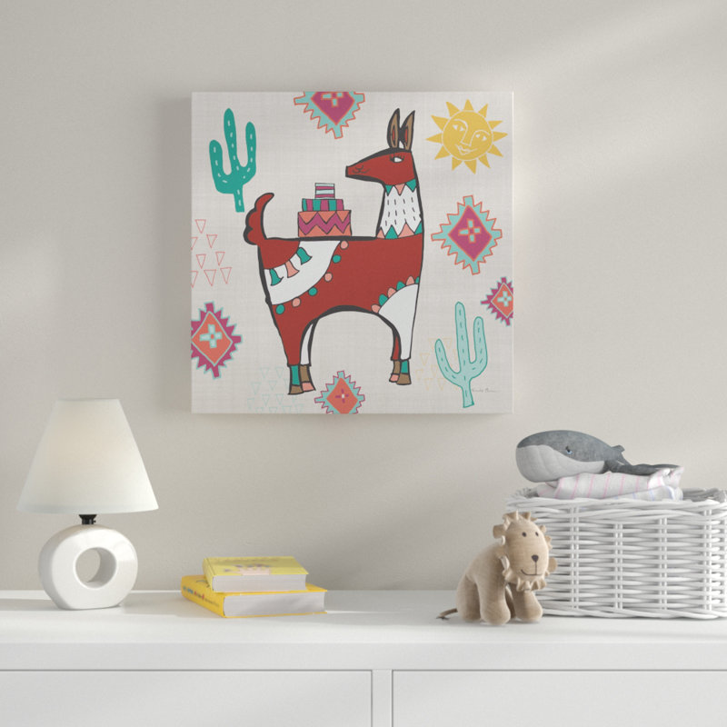 « ludique llamas iv », art sur toile, H 14 po x l 14 po x P 2 po