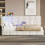 2 Drawers Upholstered Corner Daybed With Lights And Outlets-1694361400