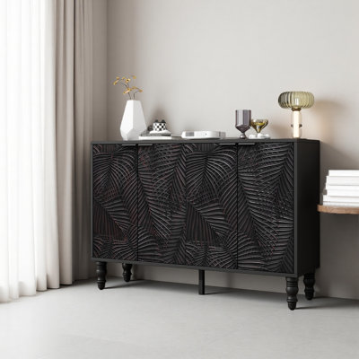 47.2'' Modern TV Stand, Entertainment Centre Media Console With 2 Spacious Storage Space, Solid Wood Legs And Anti-Tip Device