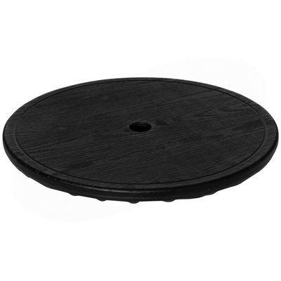 20" Umbrella Table Tray, Easy To Install Table-Top, Round Portable For Swimming Pool, Beach, Patio, Deck, Garden, Black