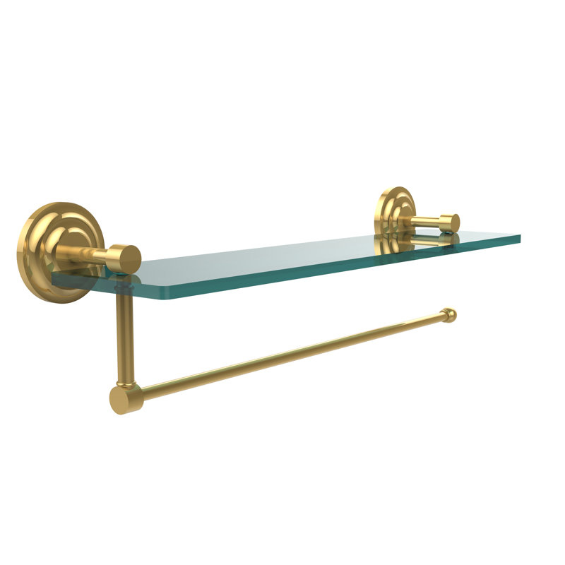 Meira Bracket Shelf with Towel Bar, Polished Brass, 5" H x 22" W x 5" D