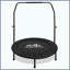 DOUBLE POISSON 1 mini trampoline réglable en mousse de haute qualité avec poignée en mousse de 48 po - Peut supporter jusqu'à 400 lb, rebondisseur de forme rectangulaire noir pour adultes - idéal pour les entraînements intérieurs et extérieurs