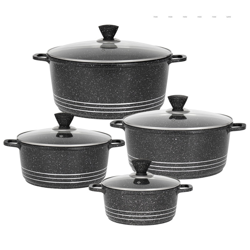 Laria 4 - Piece Non-Stick Cookware Set, Matte Black