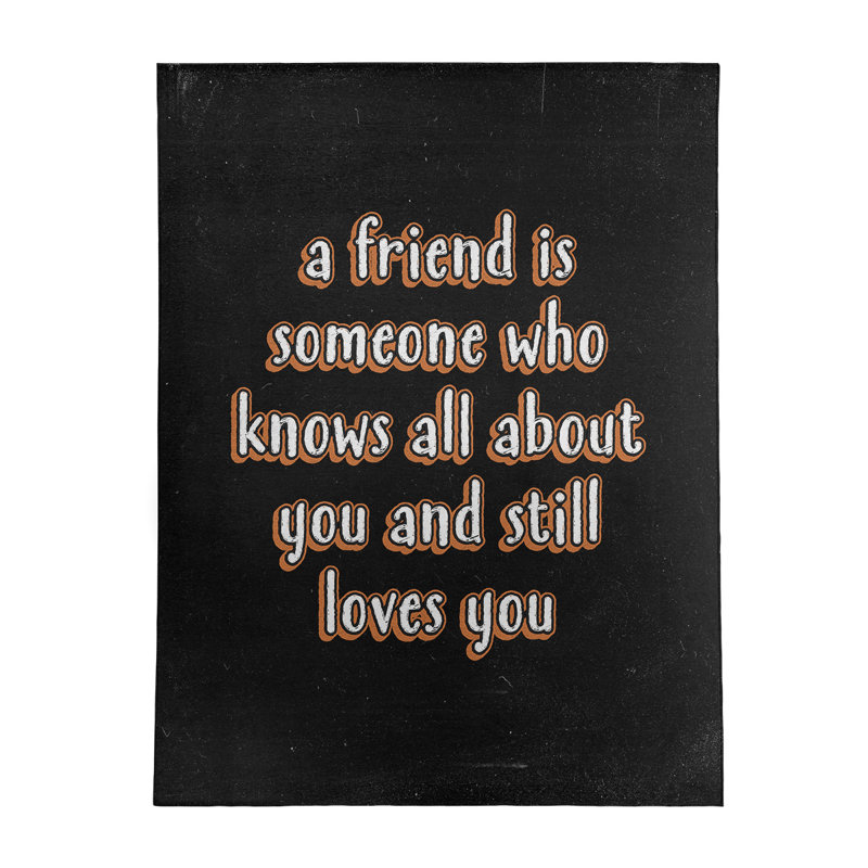 Tapis en polyester tableau noir style en polyester love & amitié quote, Rectangle 8 pi x 10 pi