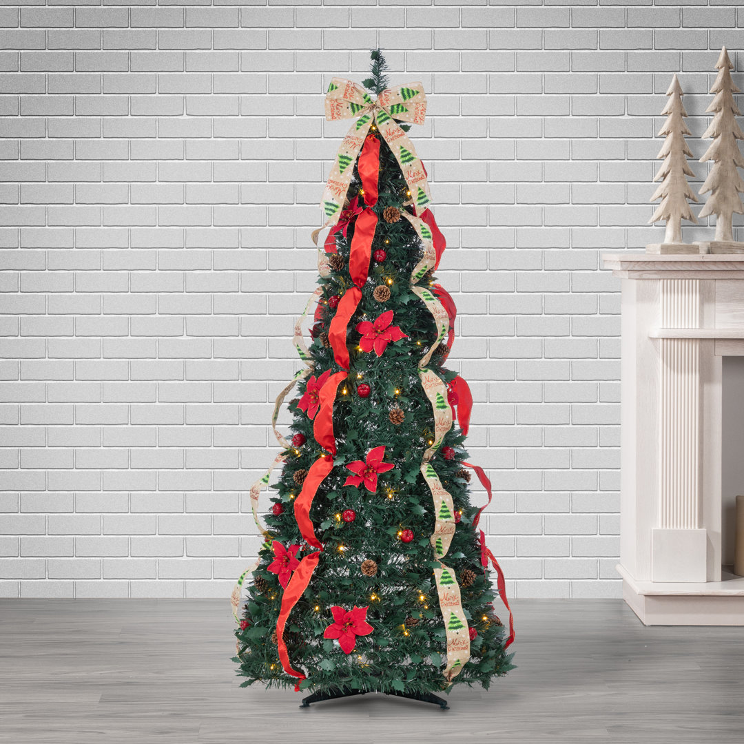 Green Pine Christmas Tree with 100 LED Lights The Holiday Aisle®