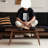 Simple solid oak tea table-1847826364