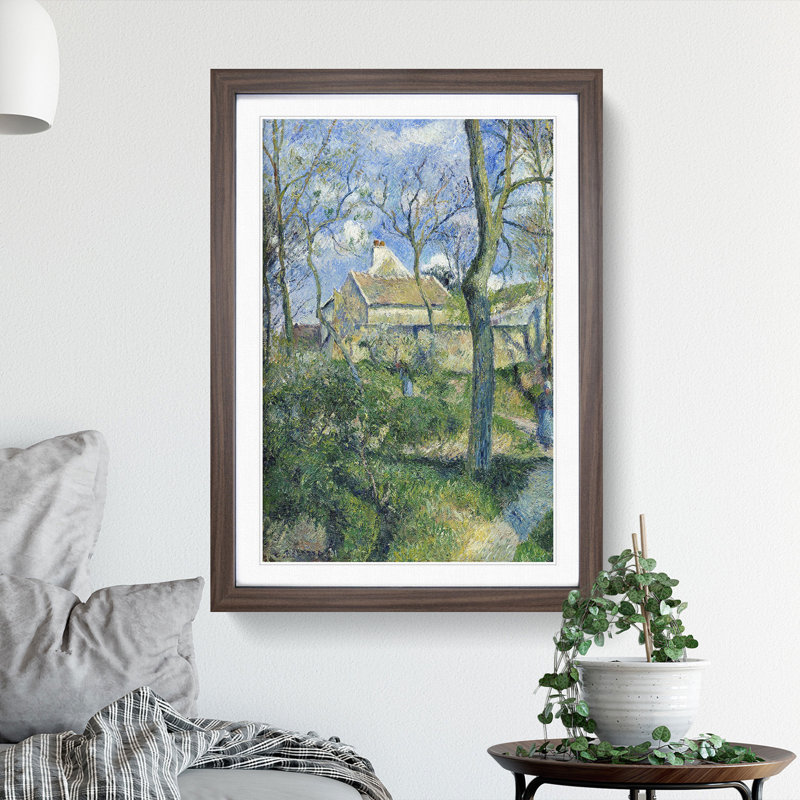 The Path to Les Pouilleux by Camille Pissarro - Picture Frame Painting, Walnut Framed, 36cm H x 27cm W x 2cm D