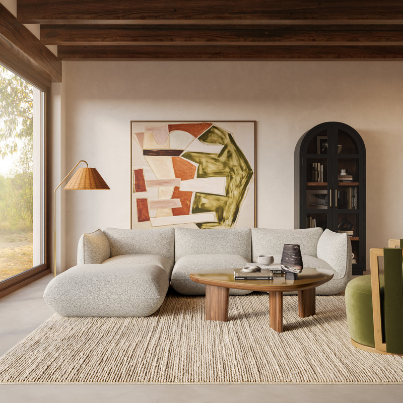 Arezza Stone White Basketweave Modular Sectional