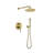 1-Spray Patterns 9.84 In. Wall Mount Dual Fixed And Handheld Shower Head 1.8 GPM In Brushed Gold